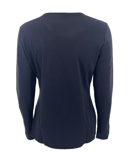 Armani Jeans Blue Round Collar And Long-Sleeved T-Shirt