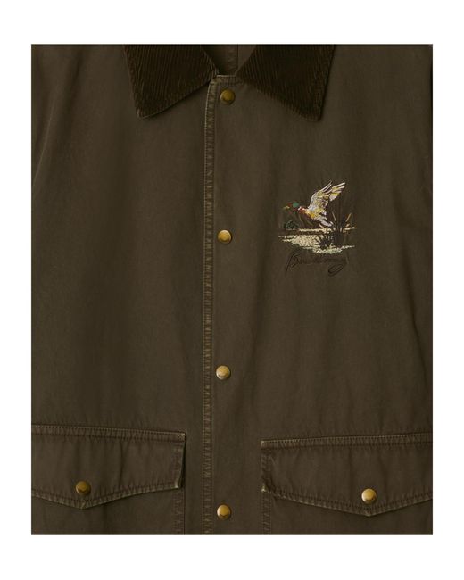 Burberry Green Logo Embroidered Field Jacket for men