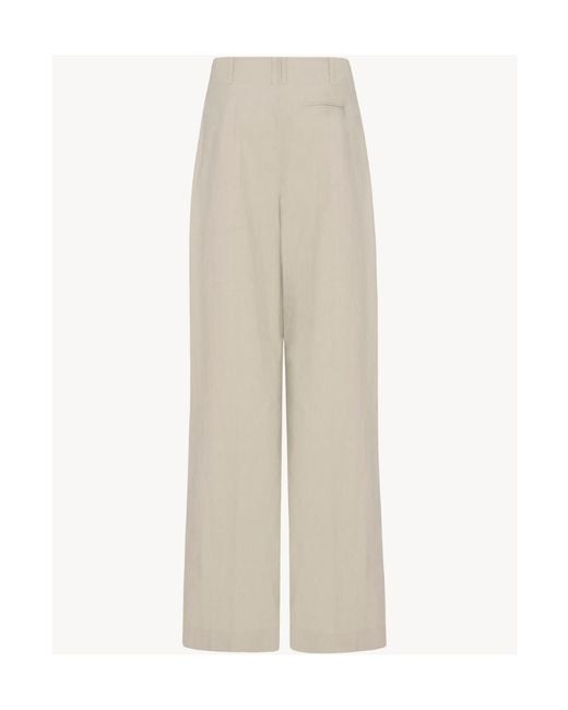 The Row White Pleated Trousers