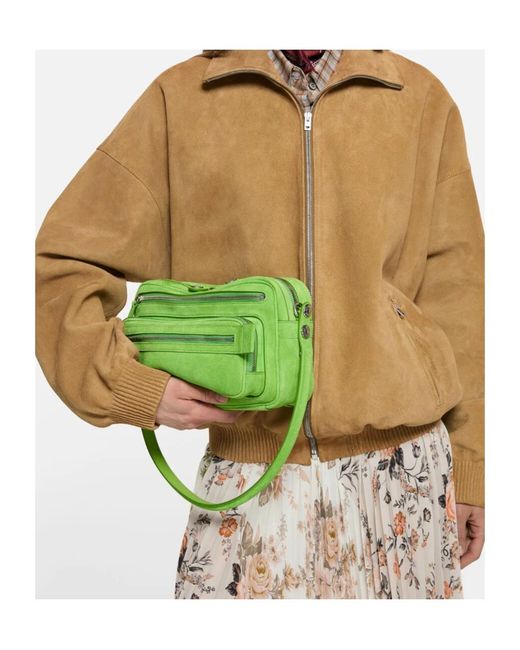 Acne Green Camero Party Suede Bag