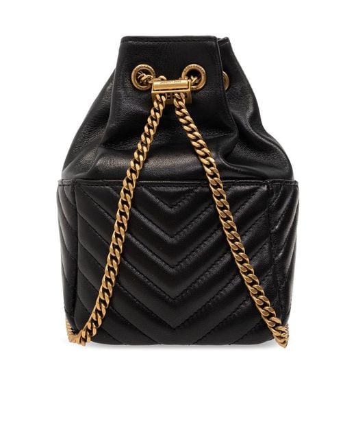 Saint Laurent Black Joe Nano Quilted Bucket Bag