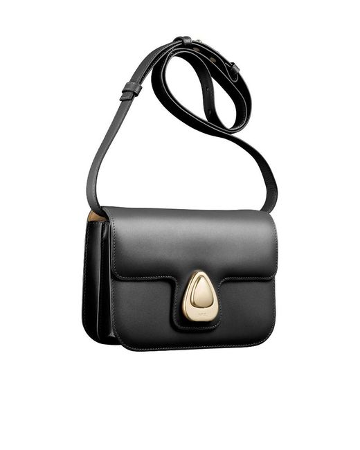 A.P.C. Black Logo Engraved Astra Small Shoulder Bag