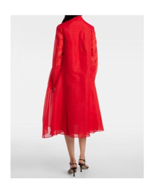 Altuzarra Red Sissy Silk Shirt Dress