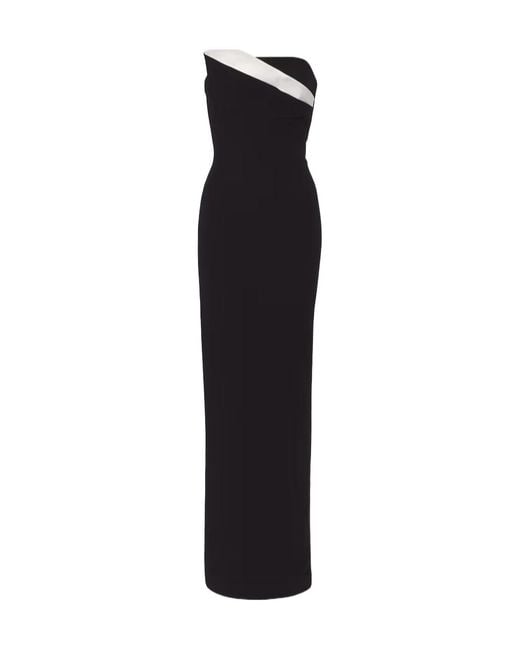 Roland Mouret Black Draped Bustier Gown