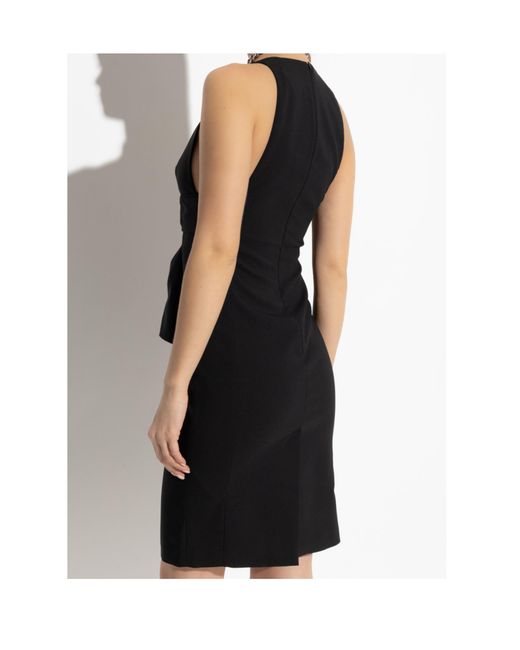 DSquared² Black Bow-Embellished Sleeveless Mini Dress