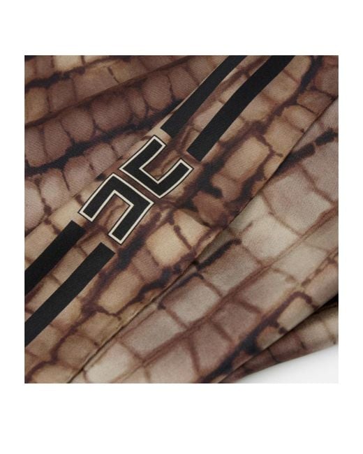 Elisabetta Franchi Brown Patterned Scarf
