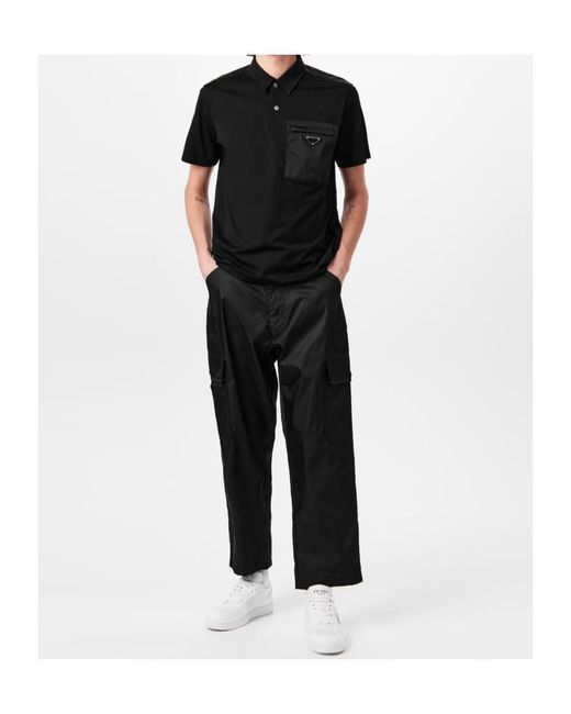 Prada Blue Interlink Cargo Trousers for men