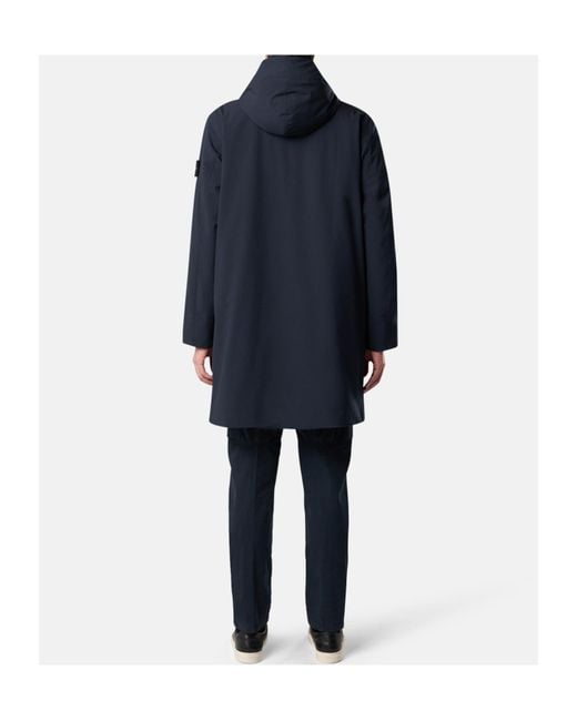 Stone Island Blue Windproof And Waterproof Padded Parka Coat for men
