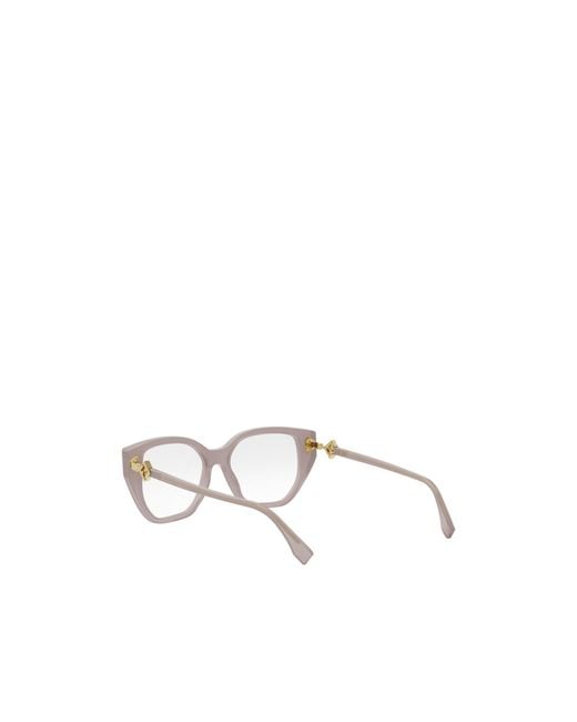 Fendi White Eyewear Geometric-Frame Glasses