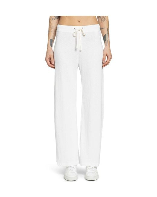 James Perse White Wide-Leg Trousers