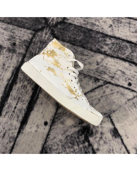 Maison Margiela White Splatter Effect High-Top Sneakers