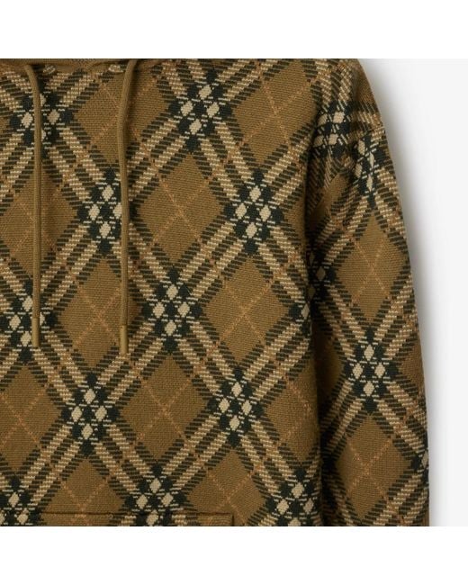 Burberry Green Wool Hoodie for men