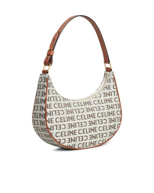 Céline White Logo Shoulder Bag