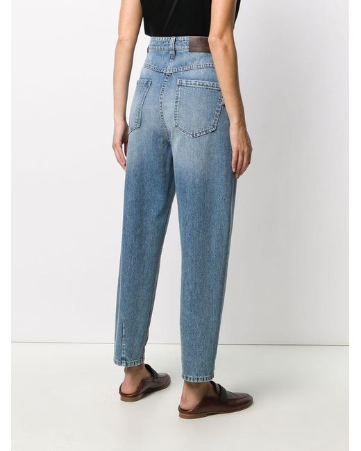 Brunello Cucinelli Blue Mid-Rise Mom Jeans