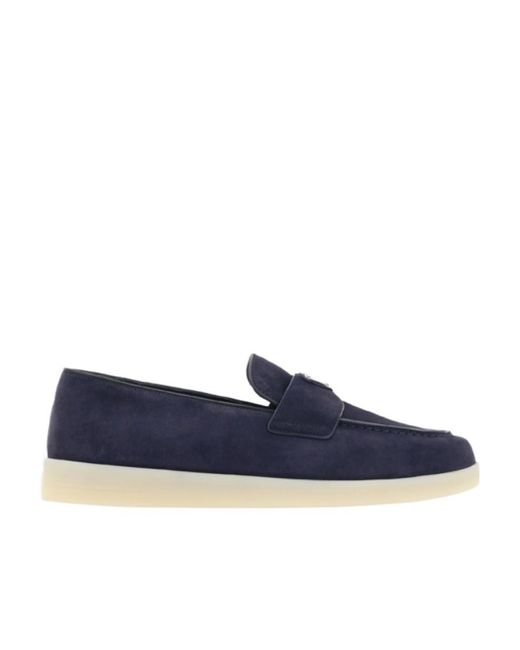 Prada Blue Suede Loafers for men
