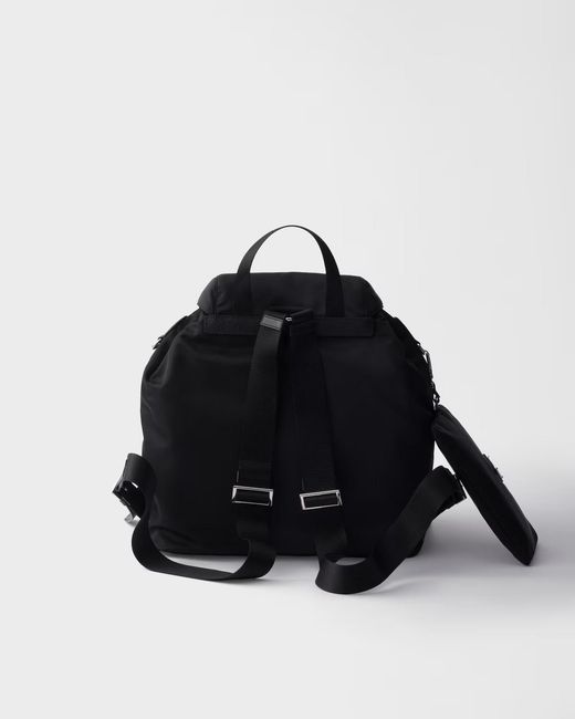 Prada Black Re-Nylon Triangle-Logo Backpack