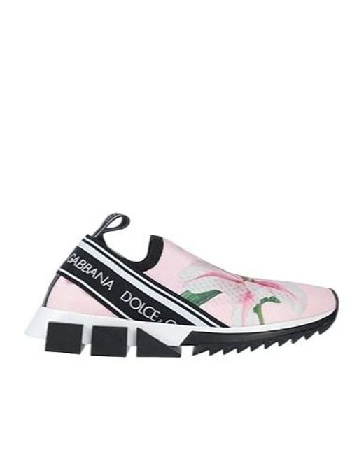 Dolce & Gabbana White Floral Socks And Shoes