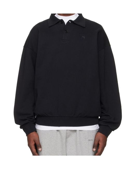Vetements Black Long-Sleeve Buttoned Polo Shirt for men