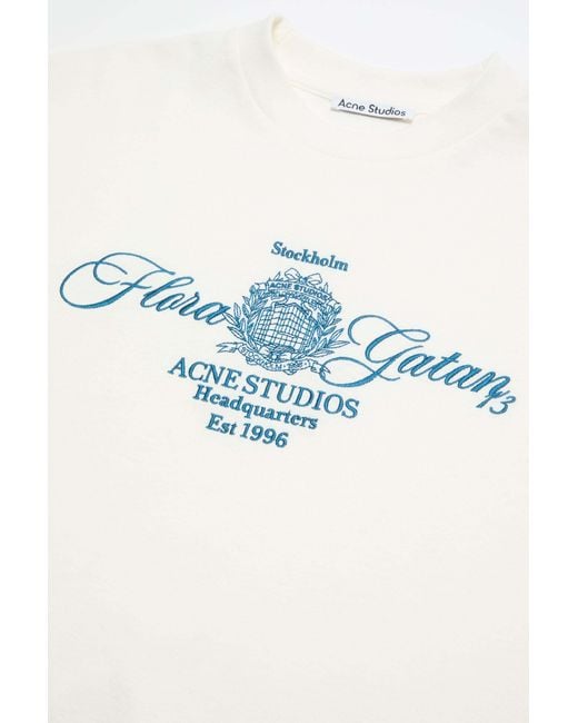 Acne White Embroidered T-Shirt