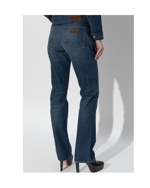 Tom Ford Blue Stone Washed Denim Straight Whitney Jeans