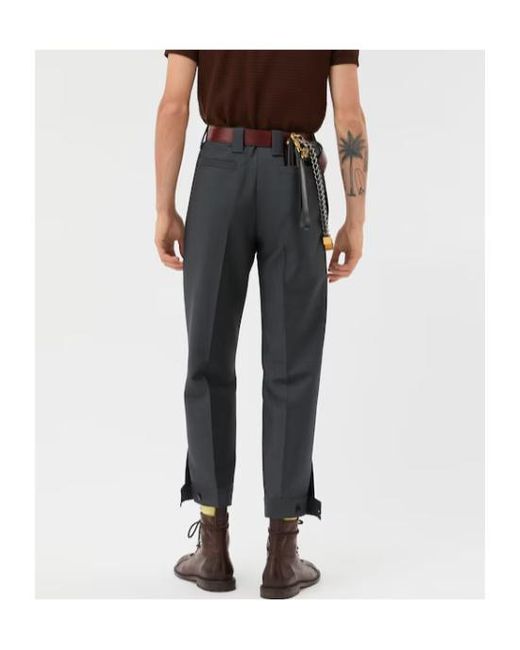 Versace Gray Creased Formal Trousers for men