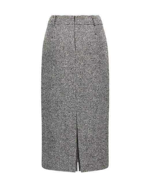 Ermanno Scervino Gray High Waist Back-Slit Midi Skirt