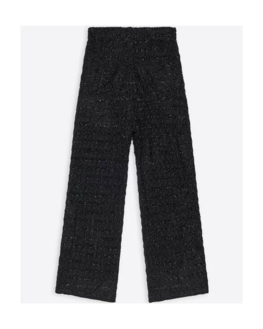 Balenciaga Black Tweed Metallic Thread Trousers