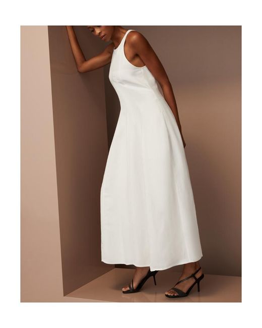 Brunello Cucinelli White Sleeveless Crewneck Dress