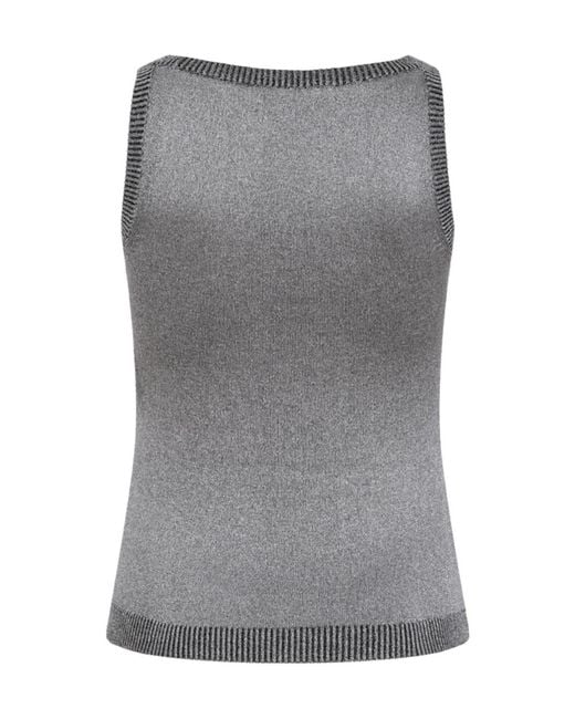 Missoni Gray Ribbed Tank Knitted Top