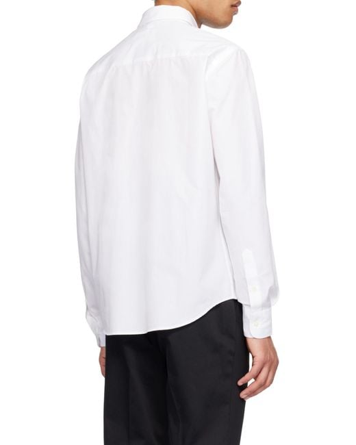 AMI White Ami-De-Coeur-Motif Cotton Shirt for men