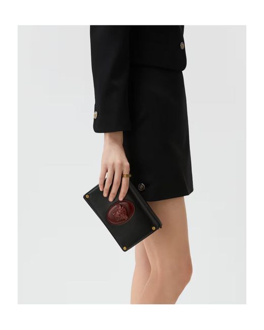 Versace Black Medusa Plaque Leather Mini Bag