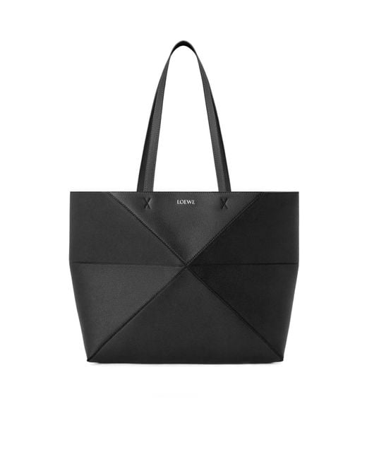Loewe Black Medium Puzzle Fold Horizontal Tote Bag