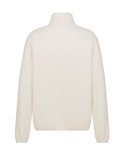 Dior White Regular-Fit Sweater With Stand Collar for men