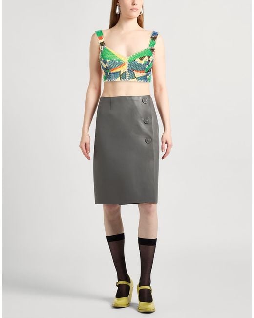 Dolce & Gabbana Green Sleeveless Sequin Crop Top