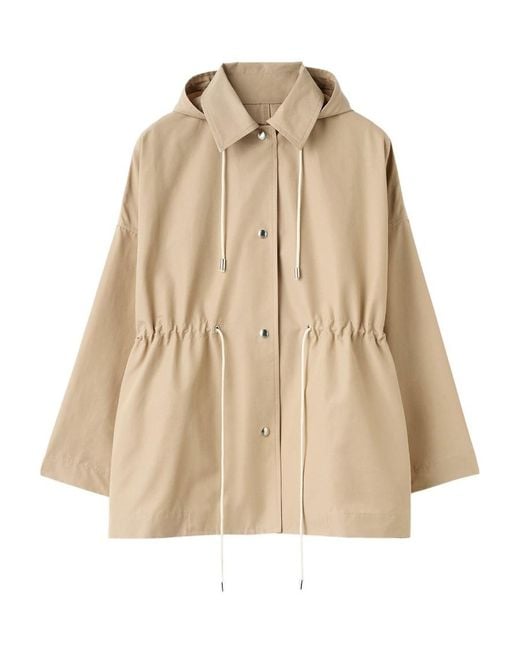 TOTEME Hooded Drawstring Parka in Natural | Lyst