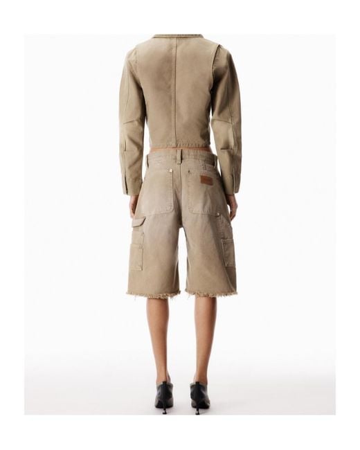 Alexander Wang Natural Distressed Shorts