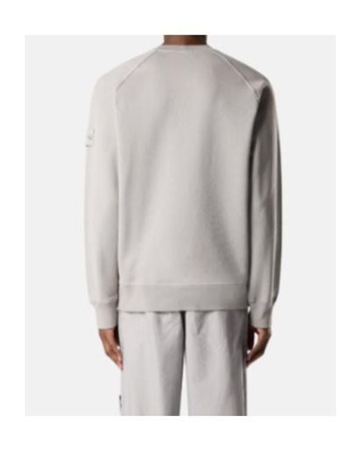 Stone Island Gray Logo Patch Crewneck Sweatshirt for men