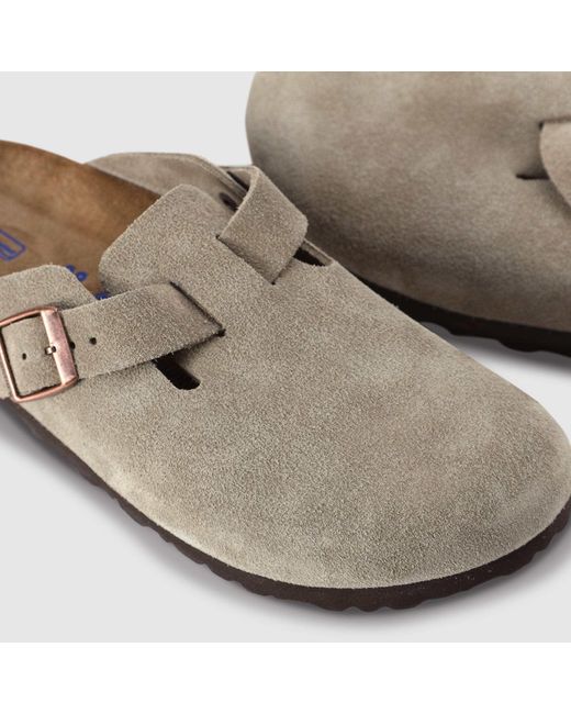 Birkenstock Gray Boston Buckle Clogs