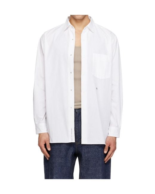 Nanamica White Cotton Blend Poplin Shirt for men
