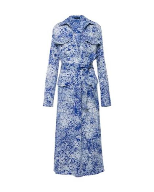 Proenza Schouler Blue Vanessa Printed Shirt Dress