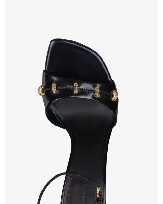 Givenchy Black Embellished Stitch Sandals