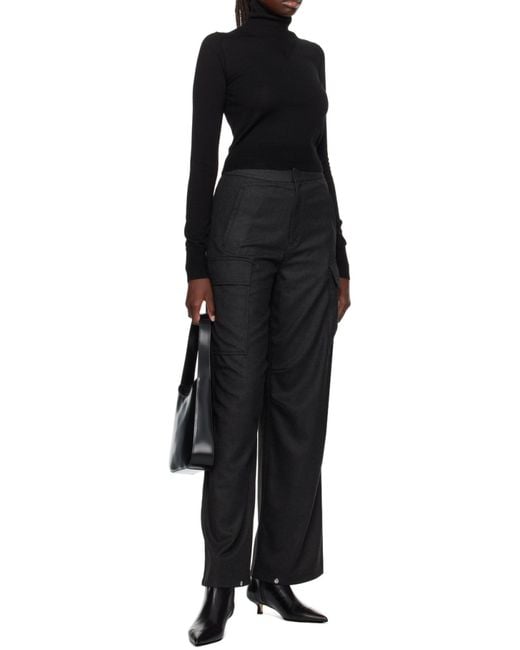 Filippa K Black High-Waisted Cargo Trousers