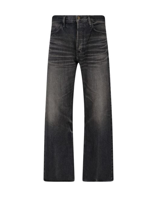 Fear Of God Gray Straight-Leg Distressed Jeans for men