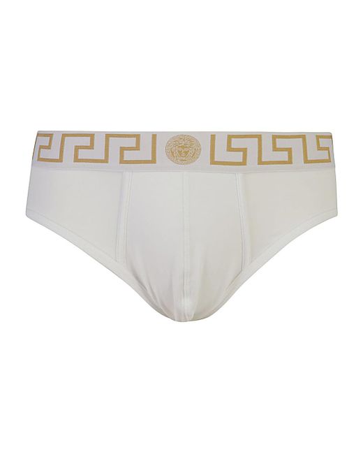 Versace Gray Greca Border Boxer Briefs (Set Of Three) for men