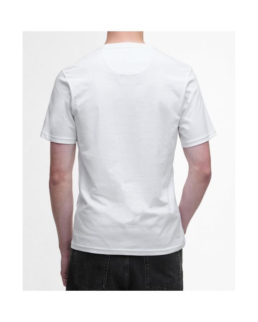Barbour White Logo Short-Sleeved T-Shirt for men