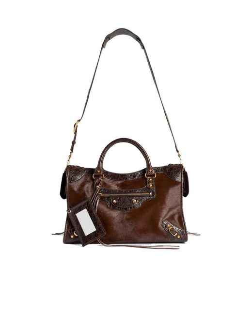 Balenciaga Brown Classic Studded Tote Bag