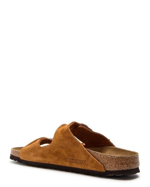 Birkenstock Brown Arizona Brushed Suede Sliders
