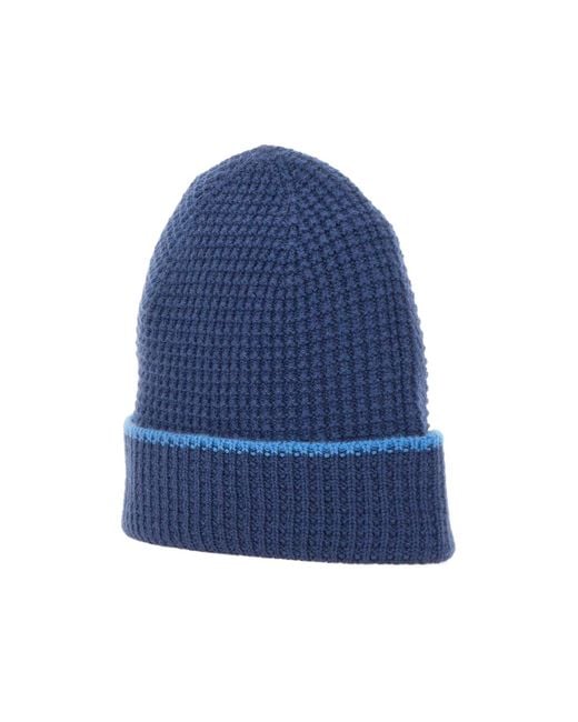 Kiton Blue Textured Cuffed Hat for men