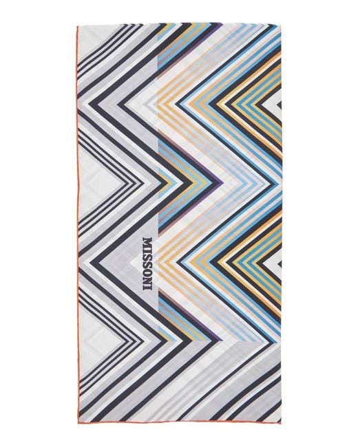 Missoni White Printed Silk Scarf