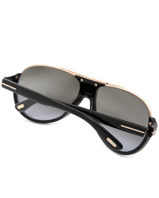 Tom Ford Gray Logo Round Frame Sunglasses for men